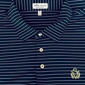 Peter Millar Summer Comfort Polo Golf Shirt Mens Large Performance Stretch Navy